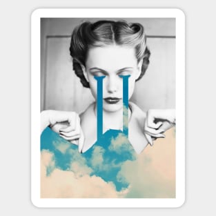 Cry Baby Cry - Surreal/Collage Art Sticker